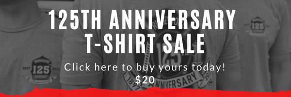 125th Anniversary T-shirt Sale. Click here to purchase. $20.